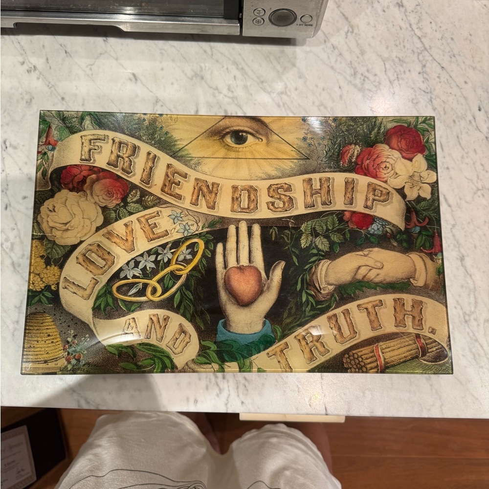 JHON DERIAN EXTRA LARGE FRIENDSHIP LOVE TRUTH TRAY 22" - Picture 5 of 5